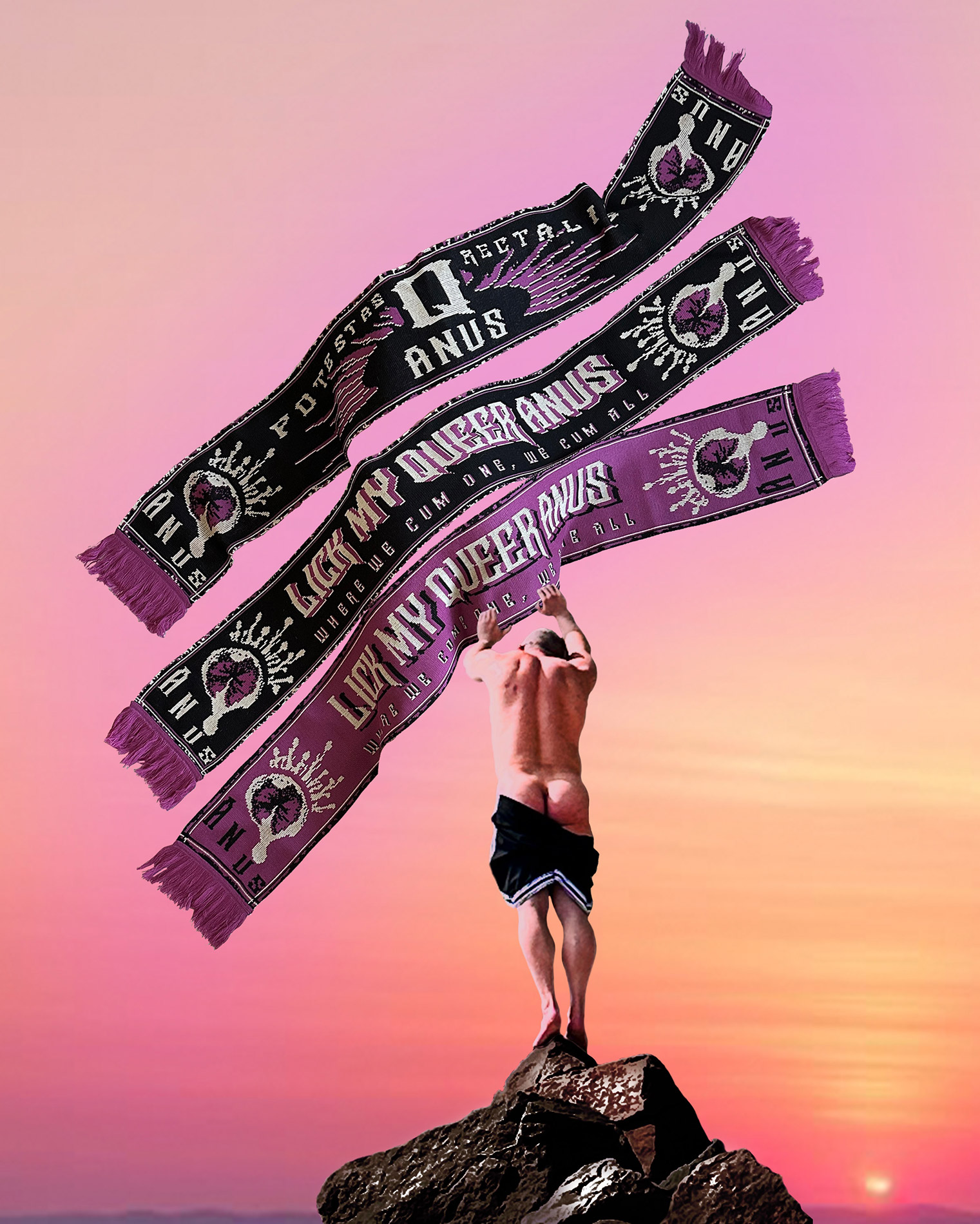 QAnus Scarfs (Merchandise). Photo: Territorium KV 2025